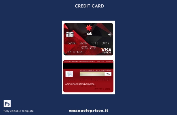 modello di carta per firma del visto bancario USA NAB in stile verificato